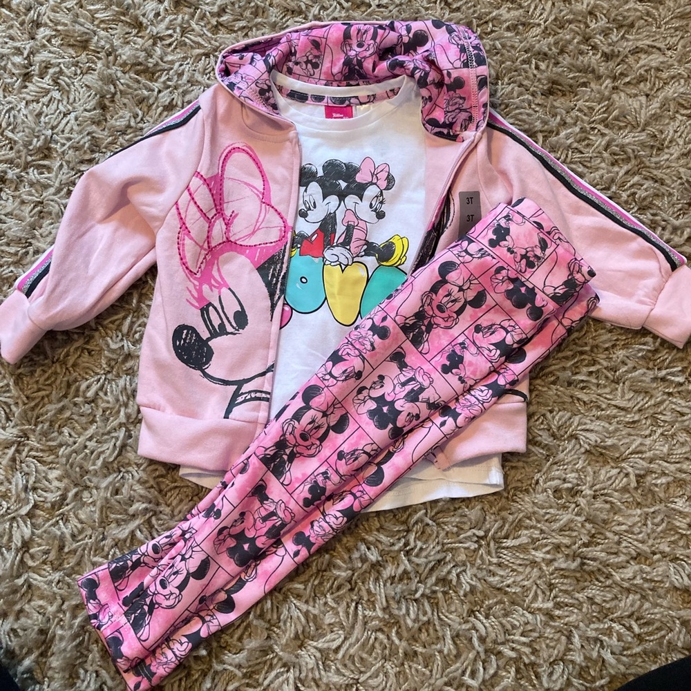 NWT 3T Minnie Mouse 3-piece outfit